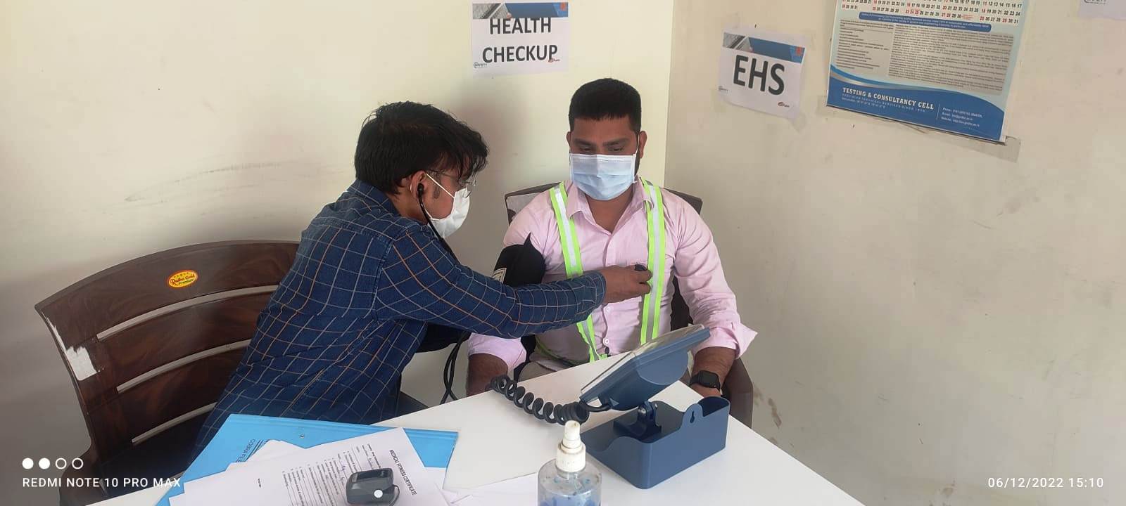 Blood pressure check-up at site